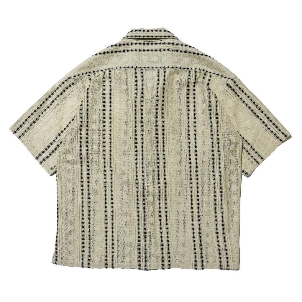 Plateau stripe lace shirt