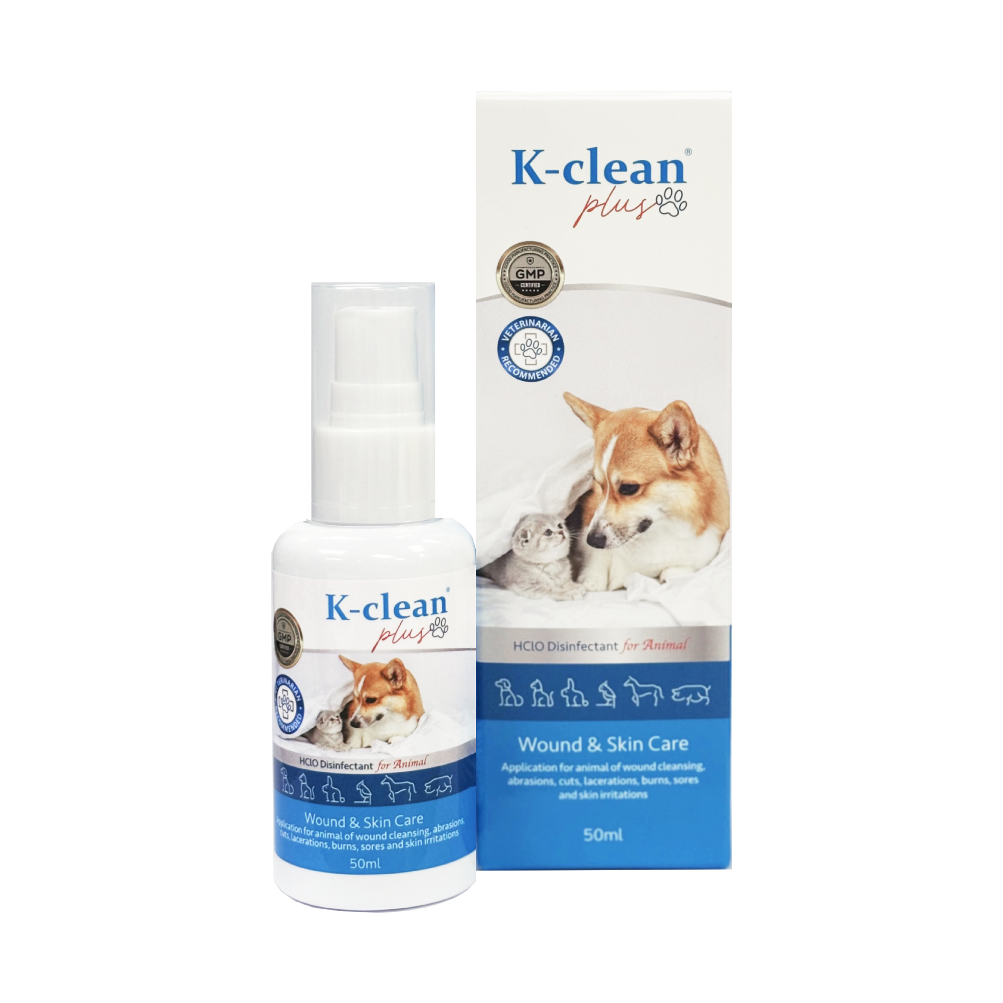 K-clean Plus HClO Disinfectant For Animal 50ml (portable bottle)
