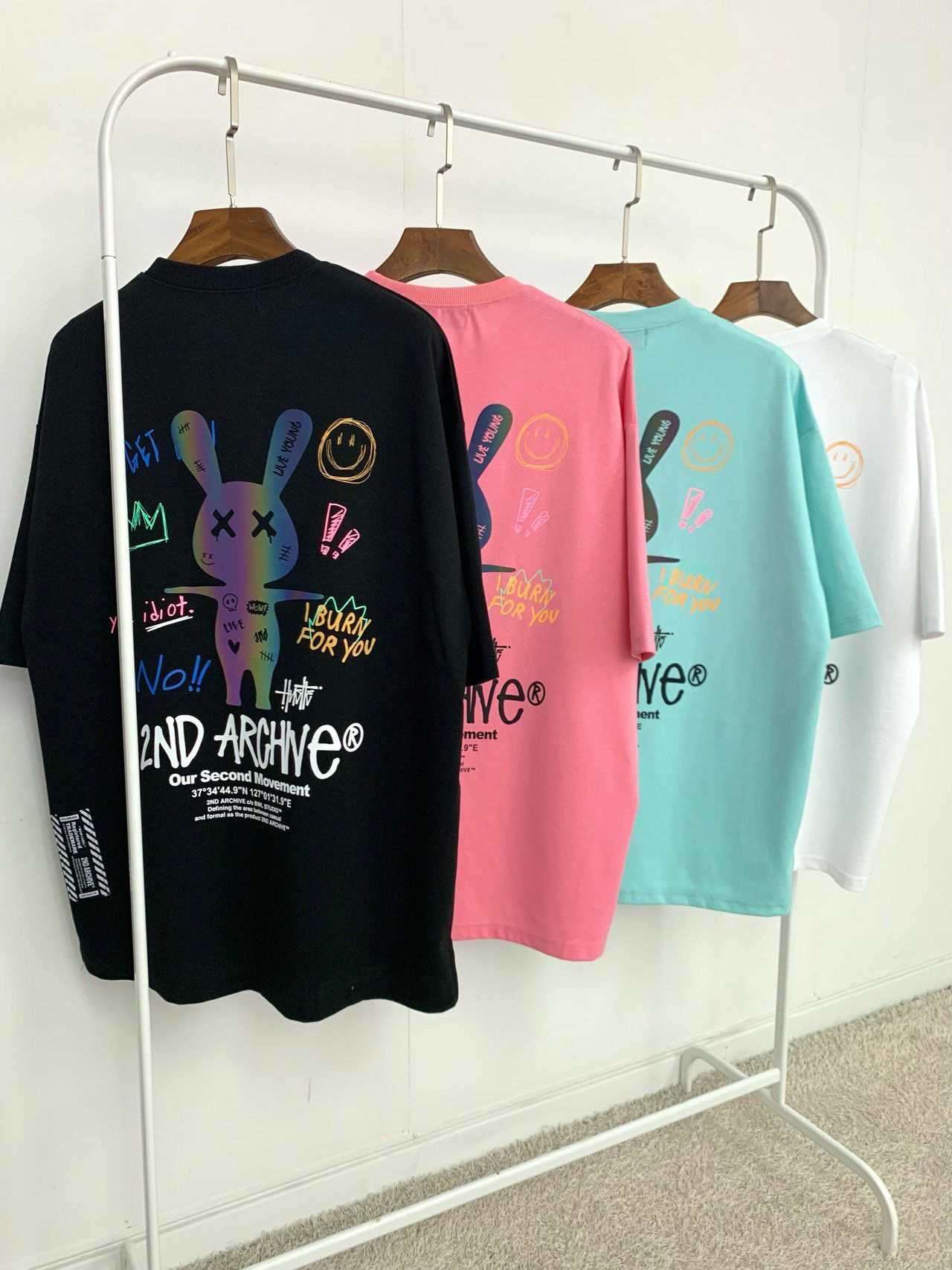 3M反光兔仔英文字短袖Tee 2nd ARCHIVE-090T