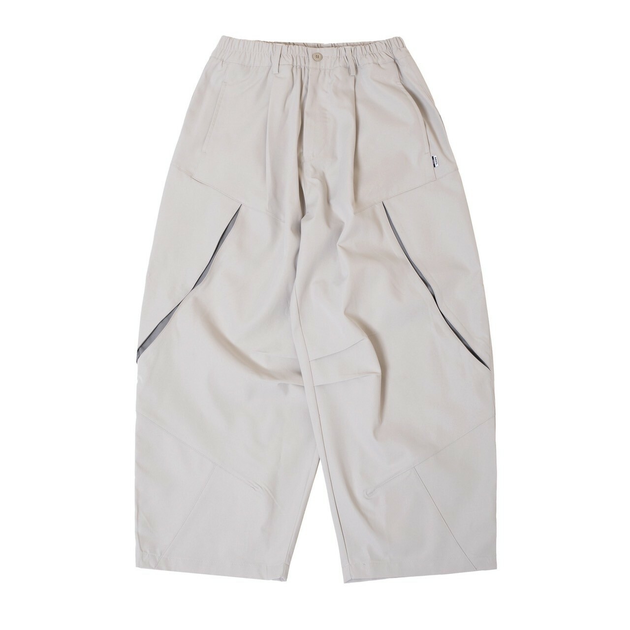 ANST 3D內折撞色寬褲 骨白色/深灰 ST.27