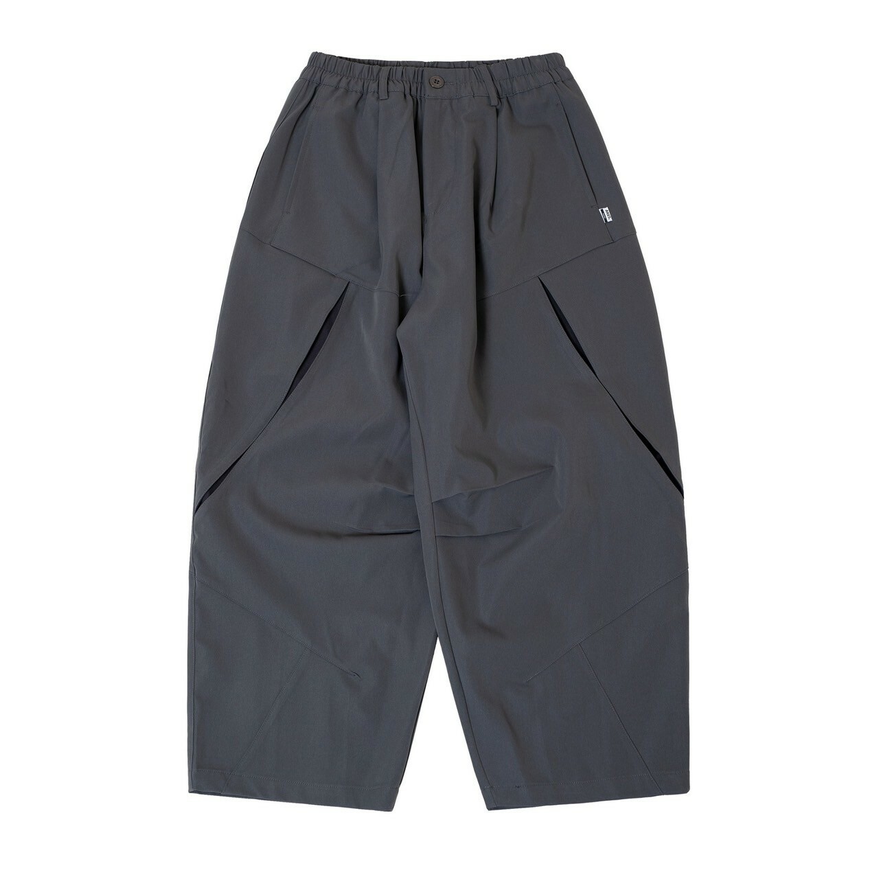 ANST 3D內折撞色寬褲 骨白色/深灰 ST.27