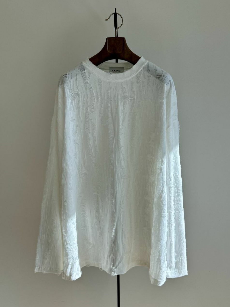 淨色暗紋長袖衫 MALENKII-045T