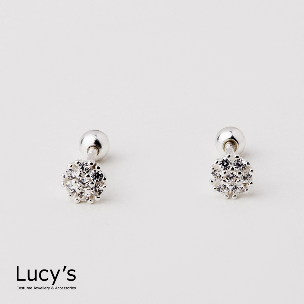 925純銀 雪點 轉珠耳環 (113072)