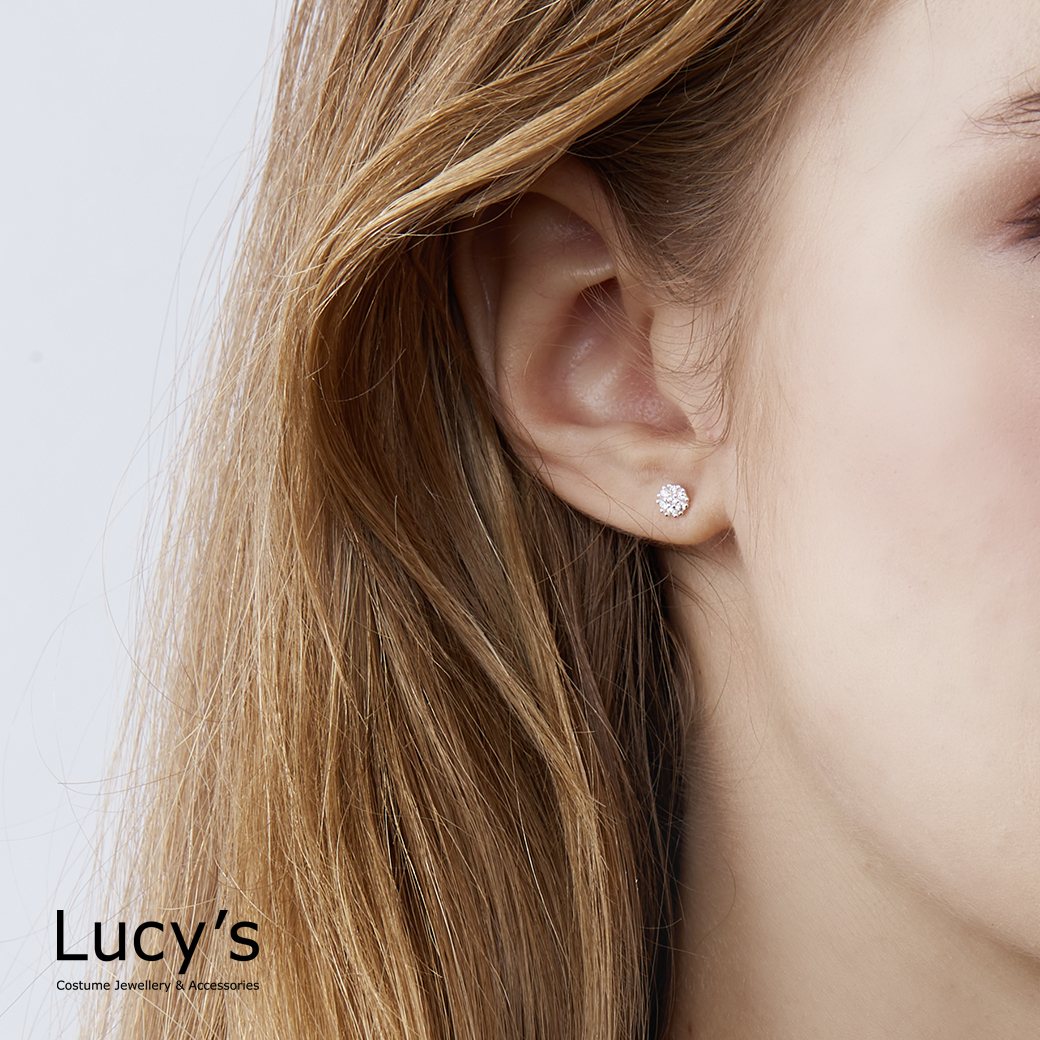 925純銀 雪點 轉珠耳環 (113072)