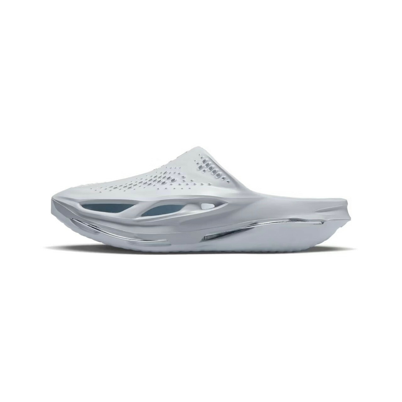 MMW x Nike 005 Slide 科技未來感 銀白解構拖鞋 Pure Platinum Chrome