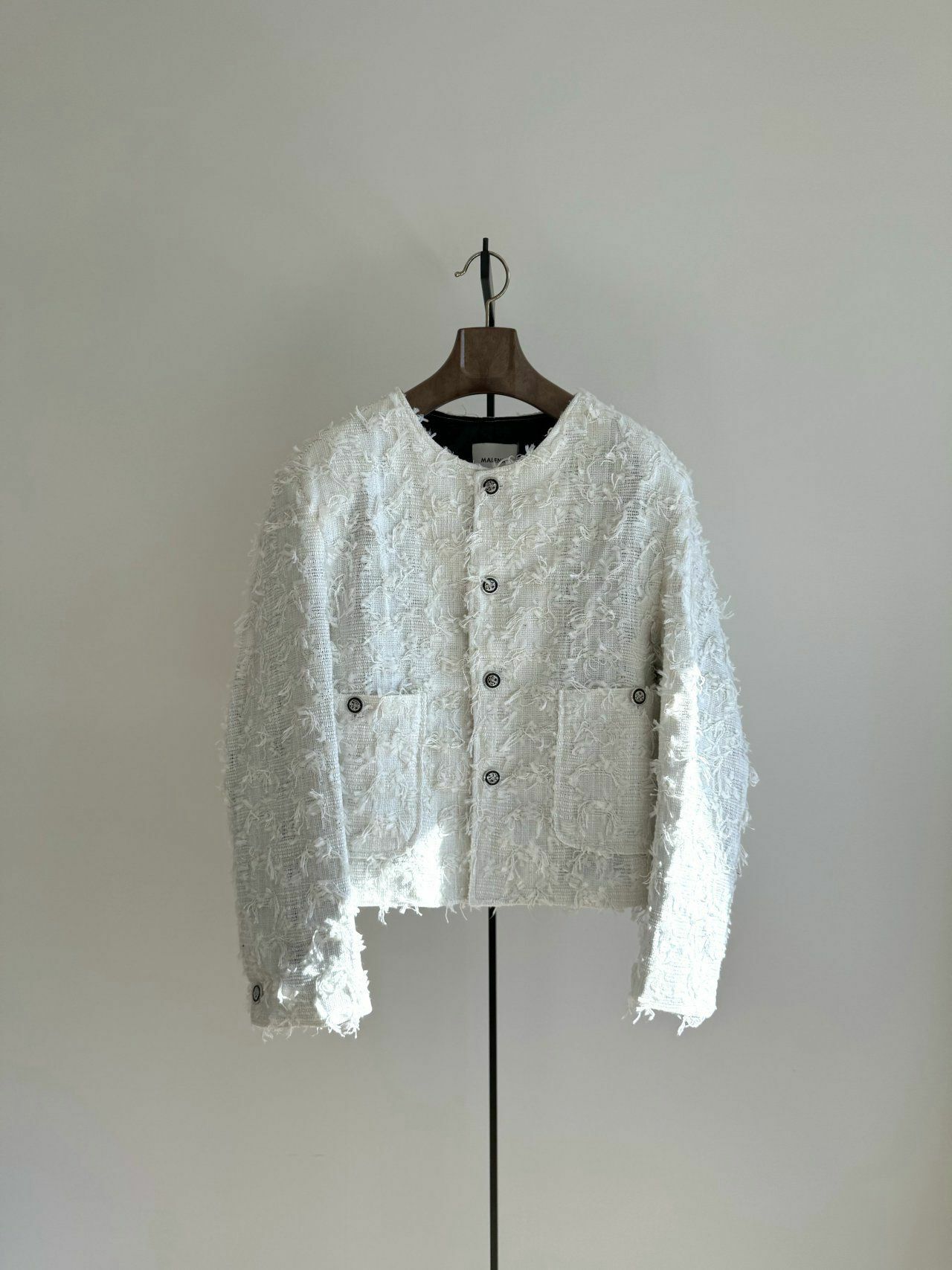 圓領碎線開胸外套 MALENKII-049JK