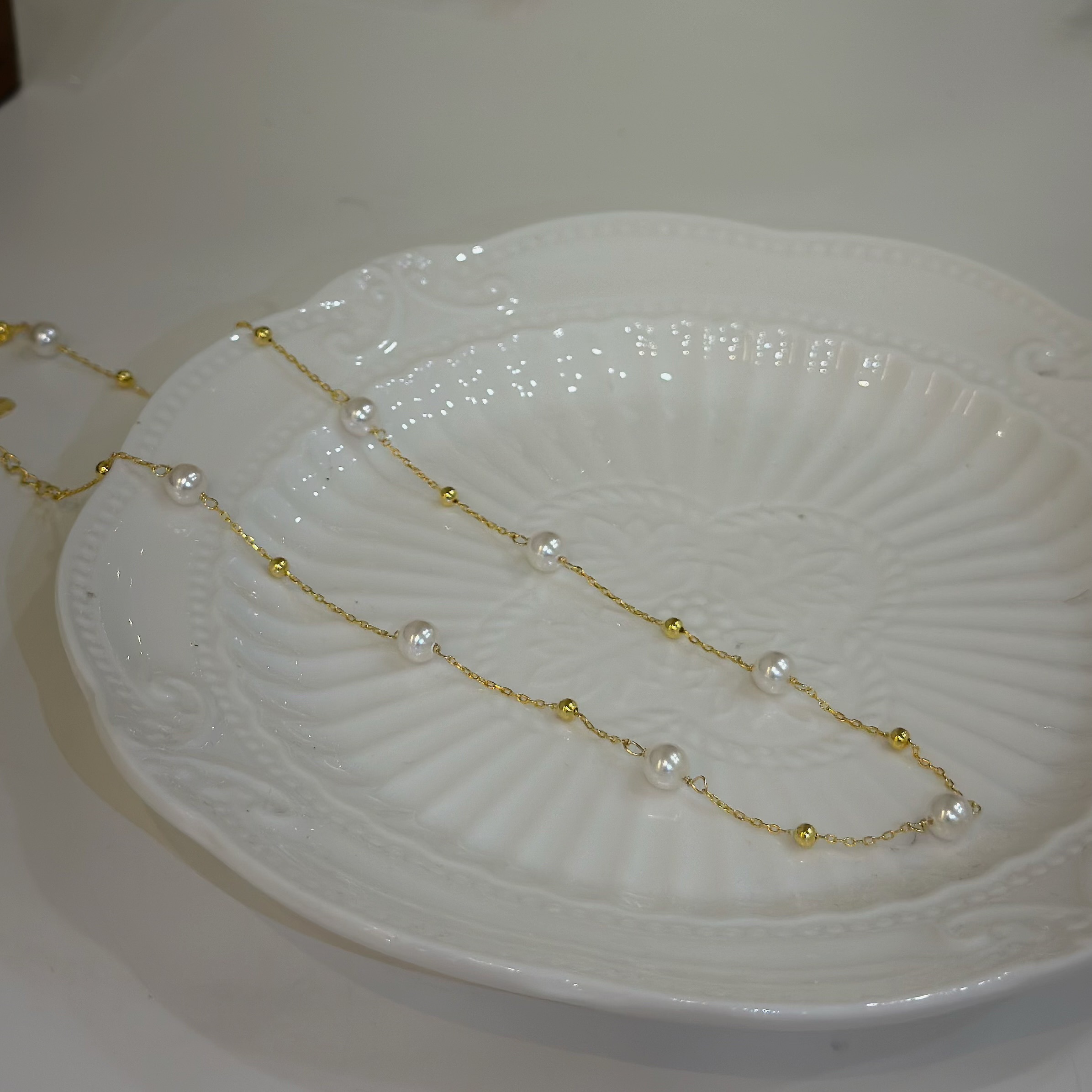 珊瑚遺珠．珍珠純銀鎖骨鏈