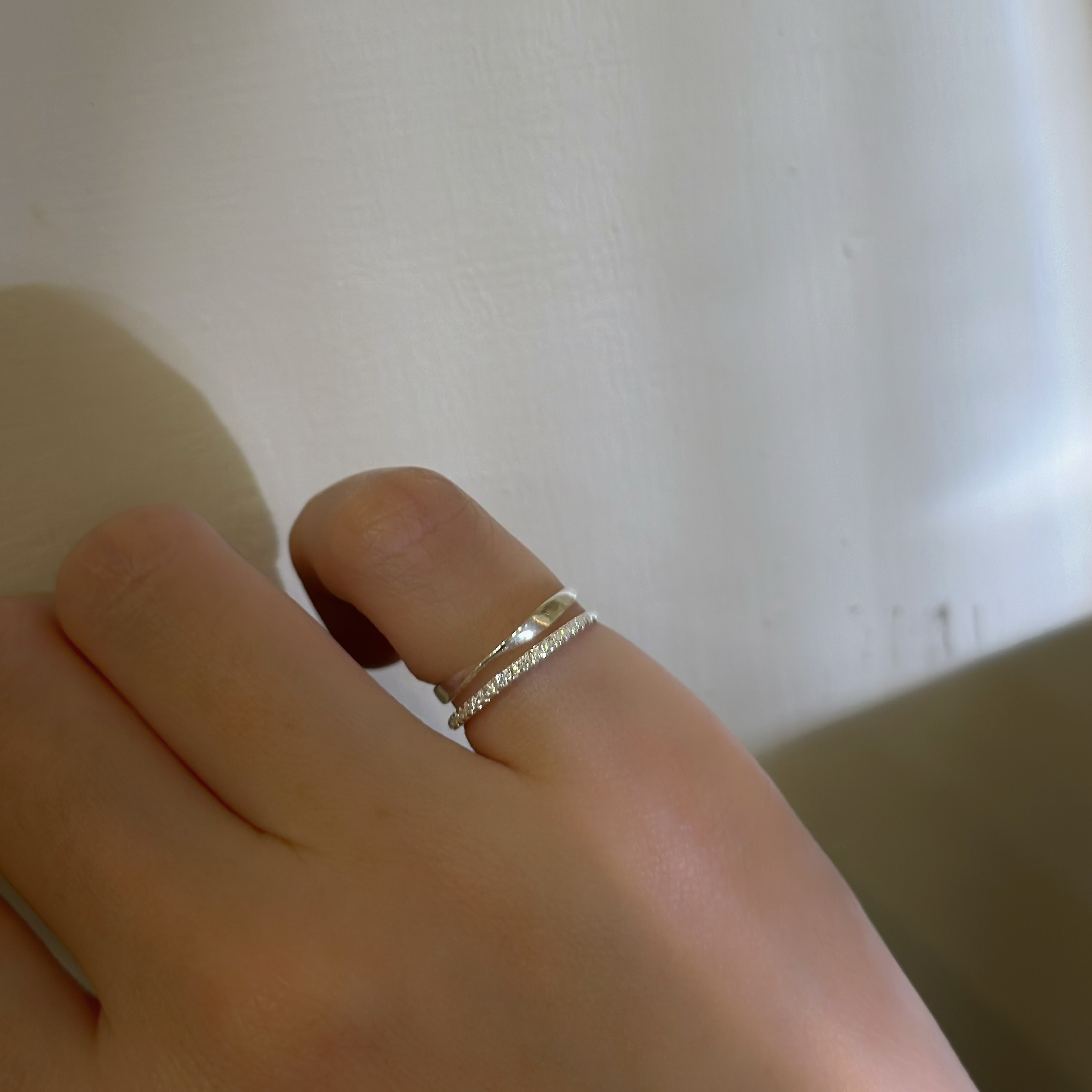 相處．波浪排鑽小戒圍純銀調整戒（可戴尾戒）