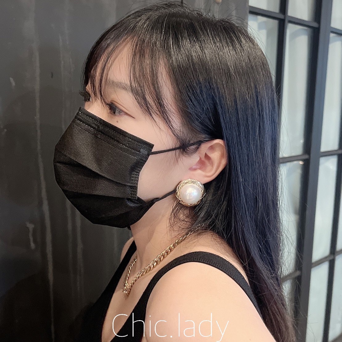 Earrings | 復古金邊大珍珠