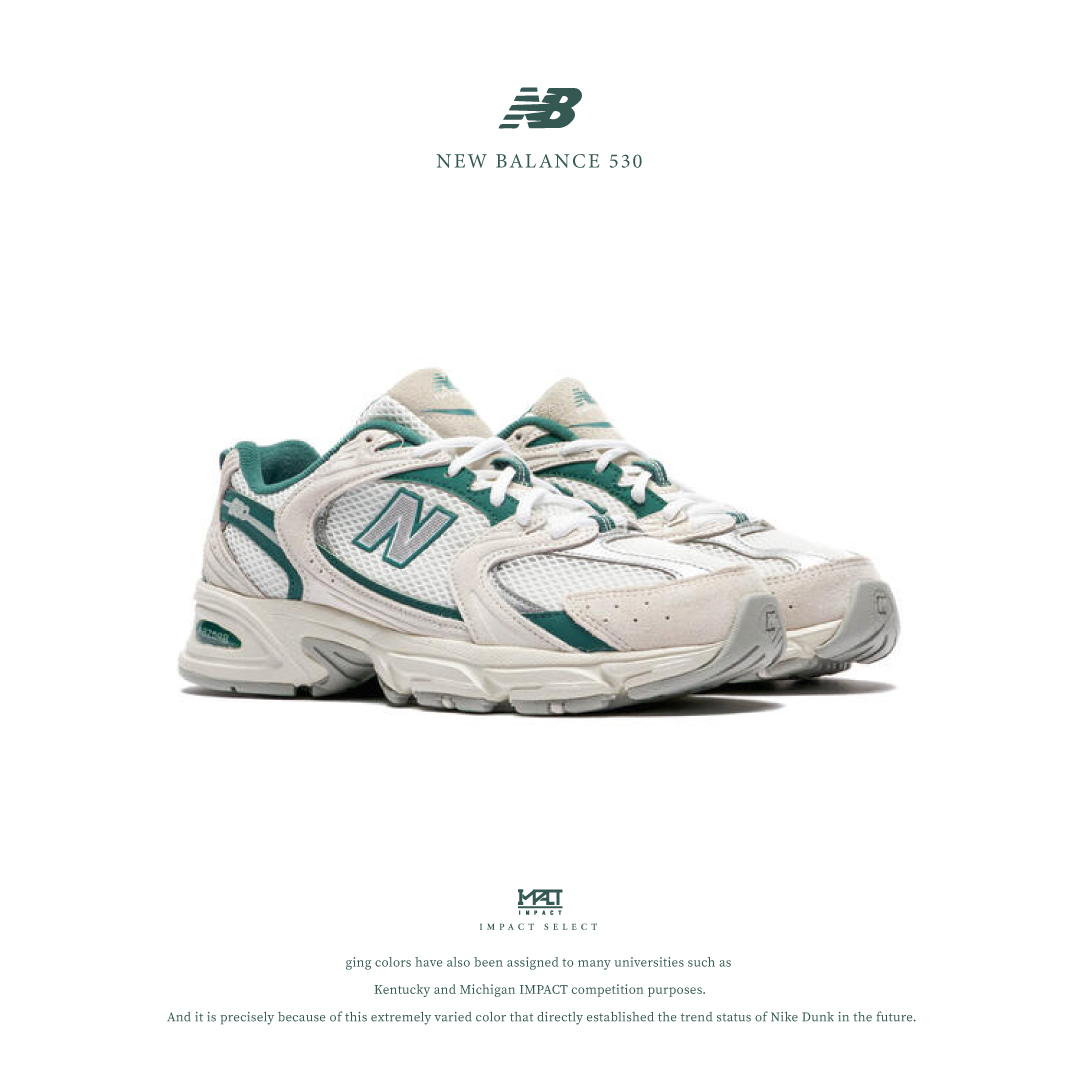 New Balance 530 奶油米綠 復古 運動鞋 MR530QA
