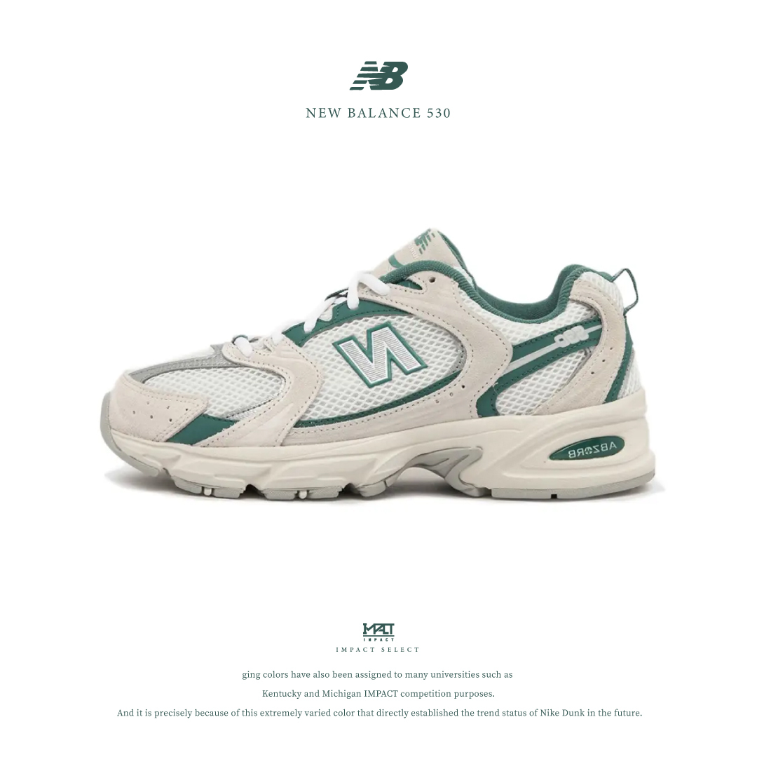 New Balance 530 奶油米綠 復古 運動鞋 MR530QA