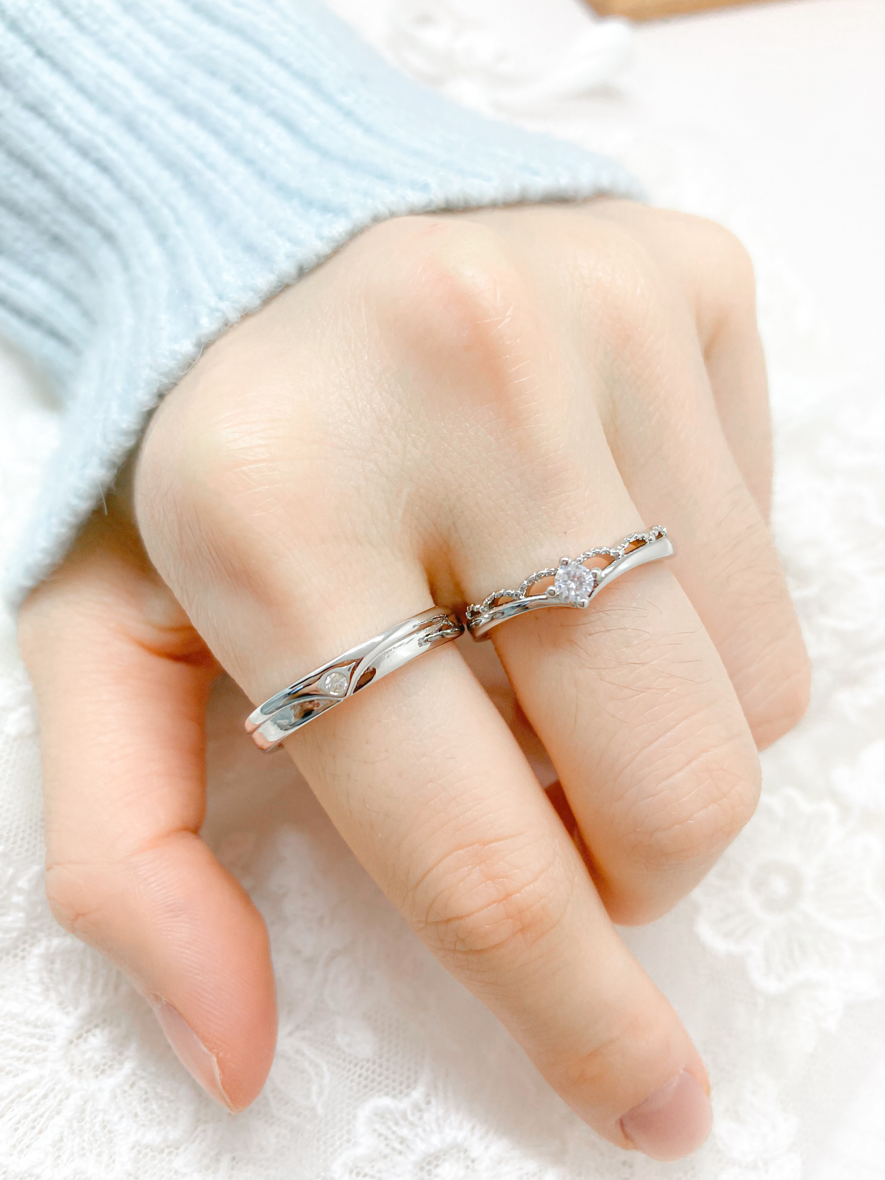 「逃不掉的緣分 」情侶戒指💍 ｜S925純銀或鍍銀｜活口對戒｜免費刻字✒️｜