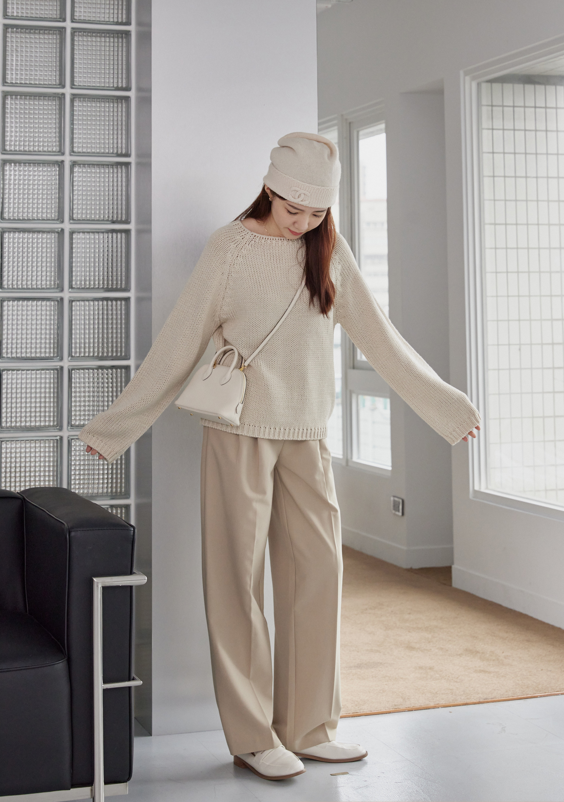 『最後現貨』guten made/誰穿誰好看 綁帶順身打褶高腰西裝褲-杏