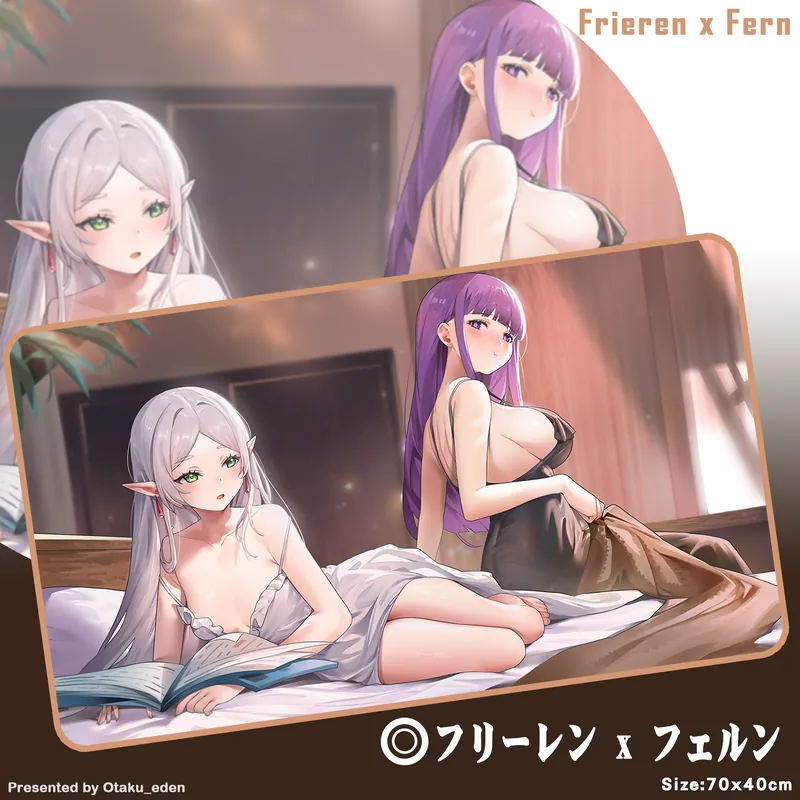 「ACG.GO」「同人代購」FF42 葬送的芙莉蓮  - フリーレン x フェルン Frieren x Fern 滑鼠.桌遊兩用墊 - [帶刀の兔子]