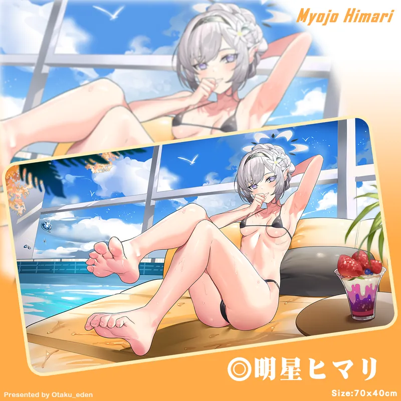 「ACG.GO」「同人代購」FF42 蔚藍檔案 - 明星ヒマリ <Swimsuit Ver>  滑鼠.桌遊兩用墊 - [帶刀の兔子]
