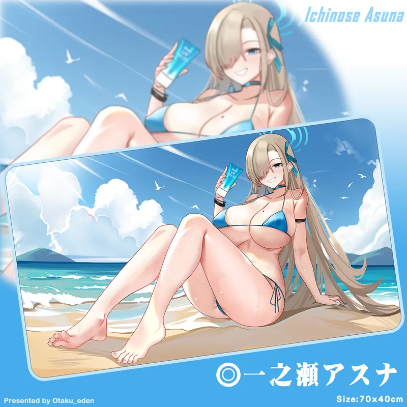 「ACG.GO」「同人代購」FF42 蔚藍檔案 - 一之瀬アスナ Ichinose Asuna <Swimsuit Ver> 滑鼠.桌遊兩用墊 - [HUTUTU]