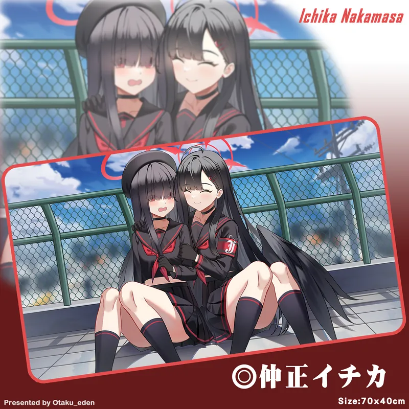 「ACG.GO」「同人代購」FF42 蔚藍檔案 - 仲正イチカ & モブちゃん 滑鼠.桌遊兩用墊 - [momi]