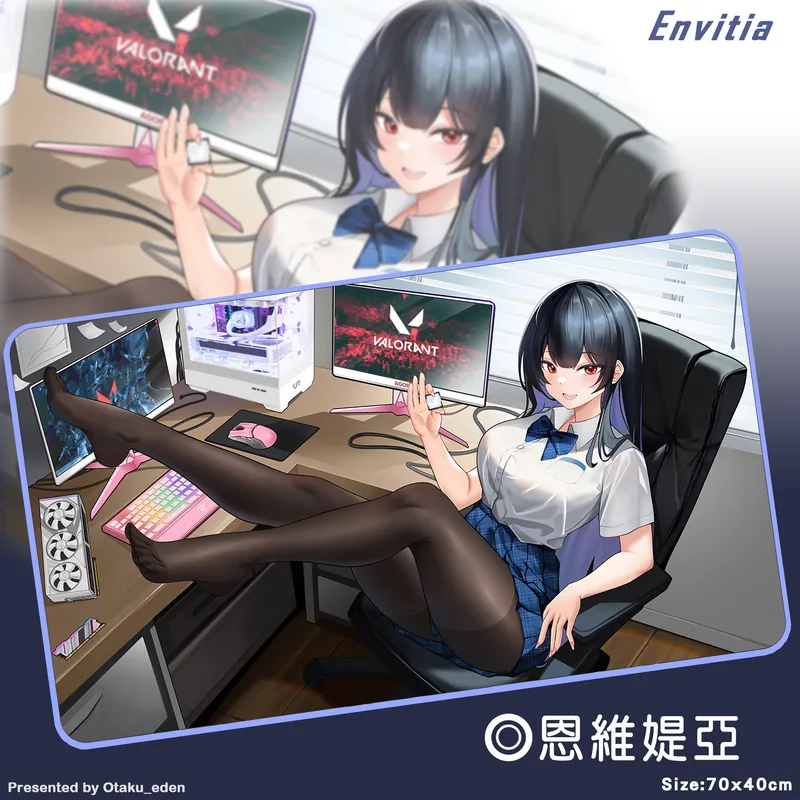 「ACG.GO」「同人代購」FF42 OC-恩維媞亞 Envitia <uniform VER>  滑鼠.桌遊兩用墊 - [HUTUTU]