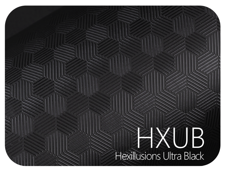 LIFE+GUARD HXUB Hexillusions Ultra Black LIFE+GUARD WABU Wave Blue vinyl skin sample for 3C protective wraps