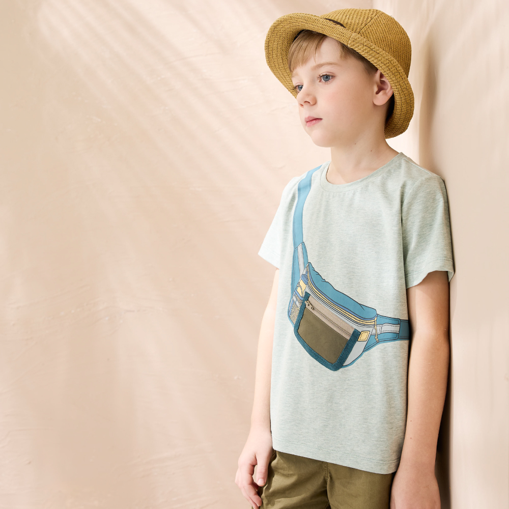 PIPPY潮酷運動風斜背包造型棉質短袖上衣 綠