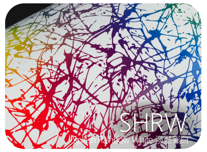 LIFE+GUARD SHRW Splash Rainbow White 潑墨彩白 風格貼膜樣式，適用於相機、鏡頭與 3C 裝置表面保護與風格打造