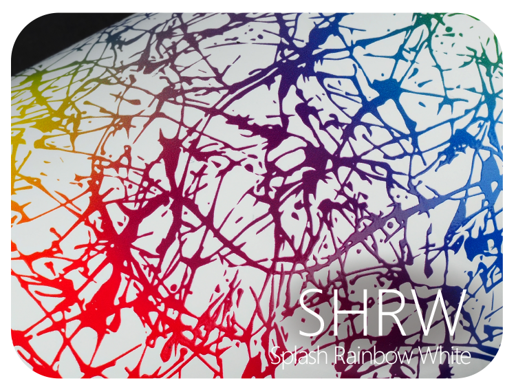 LIFE+GUARD SHRW Splash Rainbow White LIFE+GUARD WABU Wave Blue vinyl skin sample for 3C protective wraps