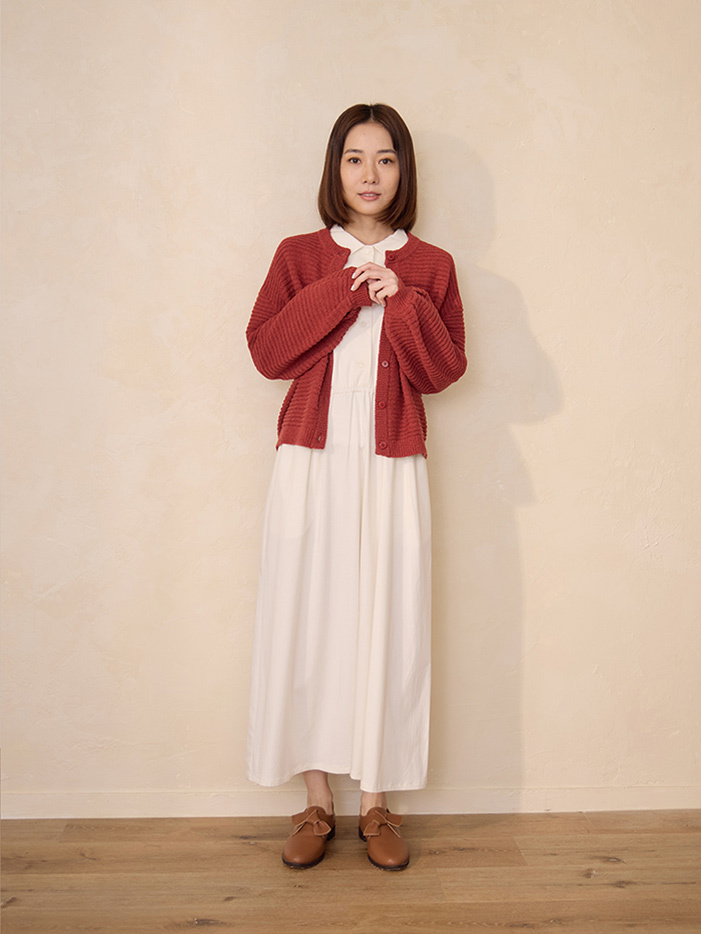 日出見雲襯衫領洋裝-吹耳