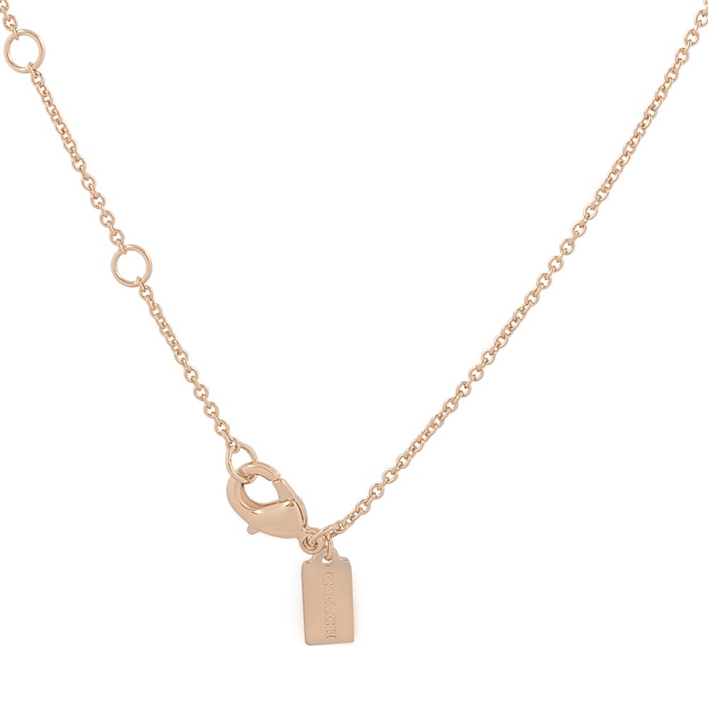 【COACH】C Logo 及玻璃水鑽項鍊(金色) C9448 GLD