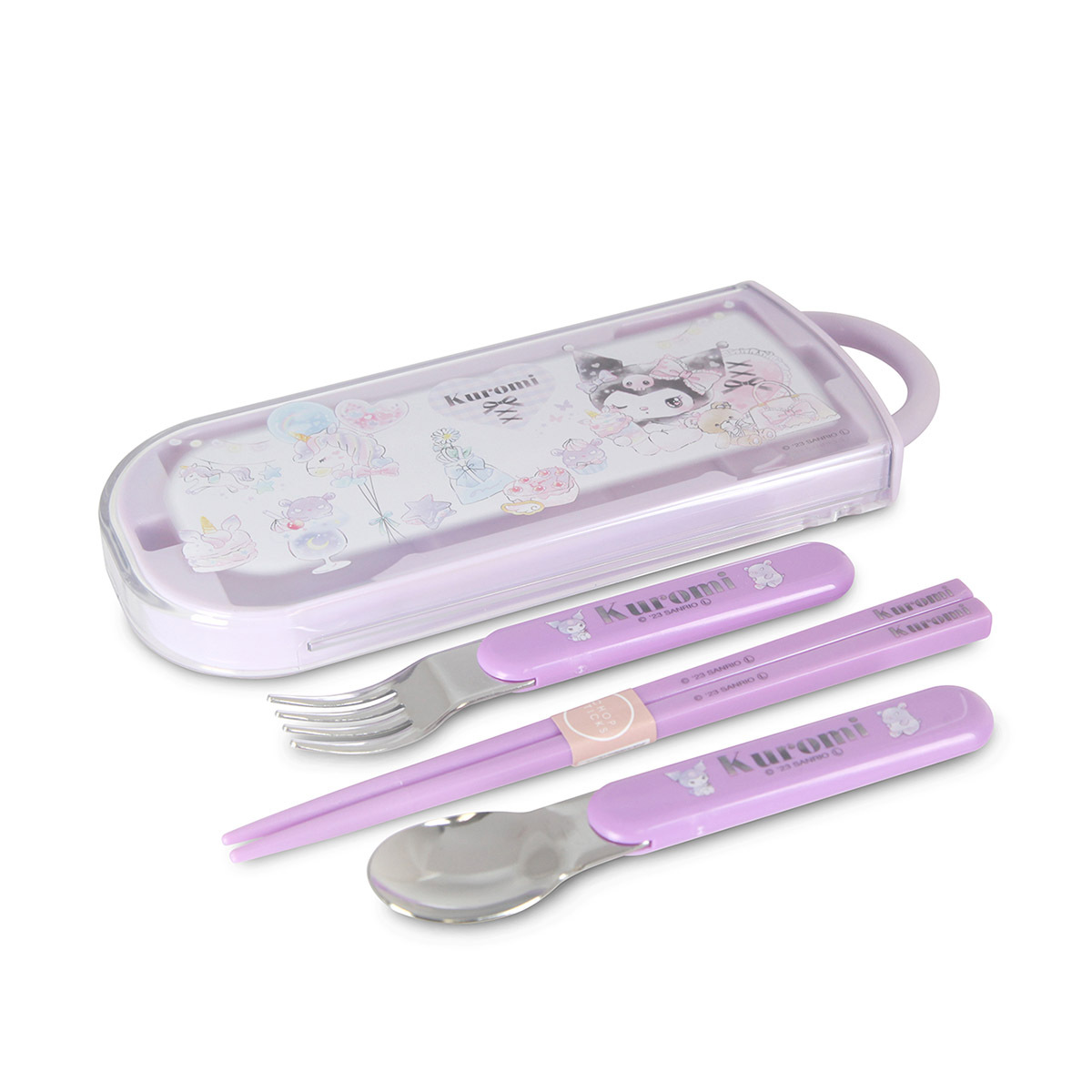 日本品牌 Skater Kuromi 筷子更叉子連盒 -TACC2AG