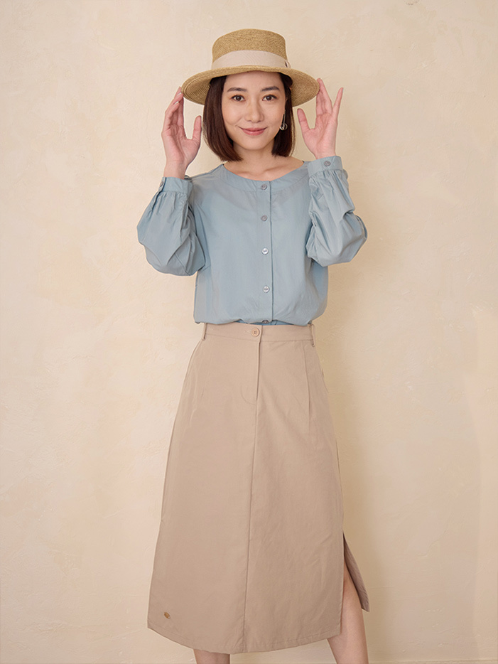 海鷗問候優雅長裙-丘地