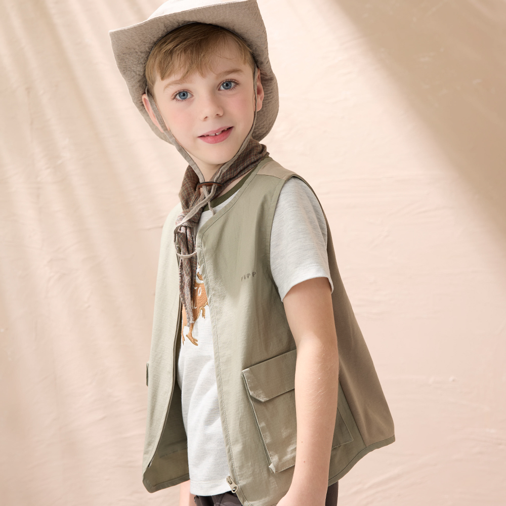 PIPPY潮流工裝風百搭機能性背心 灰綠 <中性款>