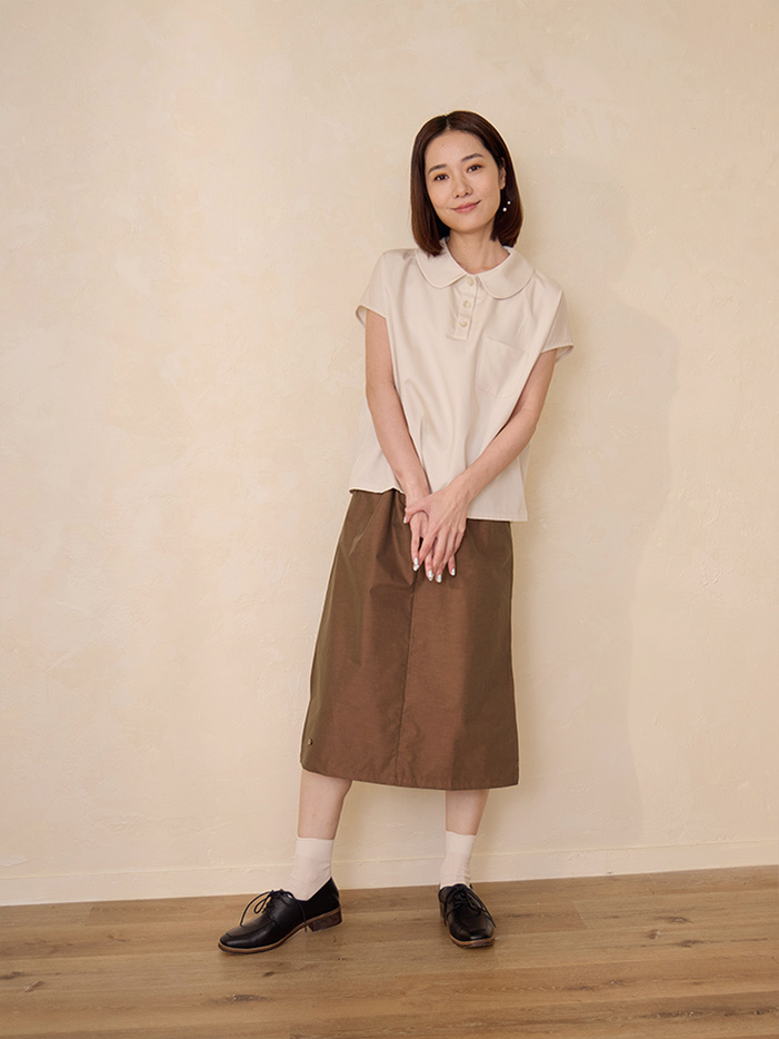 海鷗問候優雅長裙-核桃木