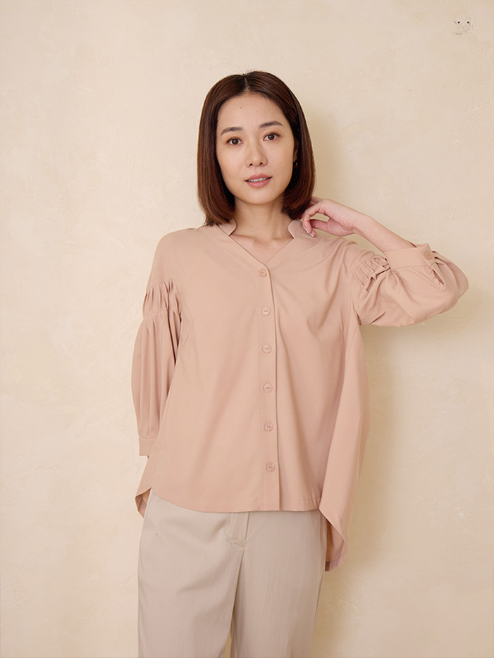 青楓翅果立體折紋襯衫-慕想