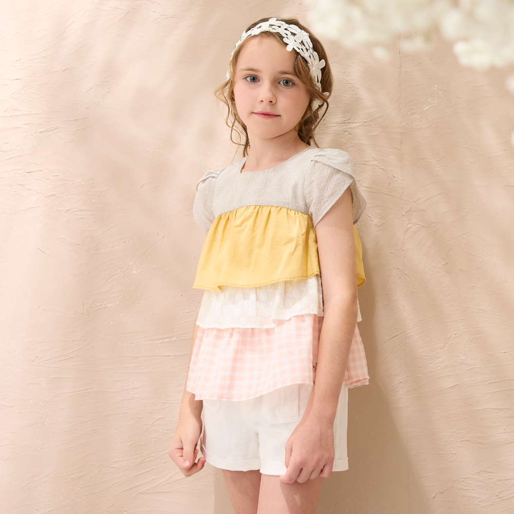 PIPPY棉麻百搭款剪接口袋短褲 白