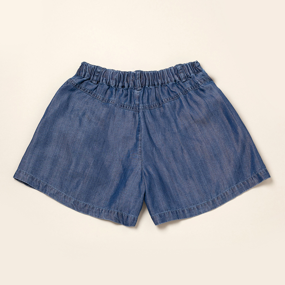 PIPPY氣質百搭抽皺微波浪A字褲裙 藍