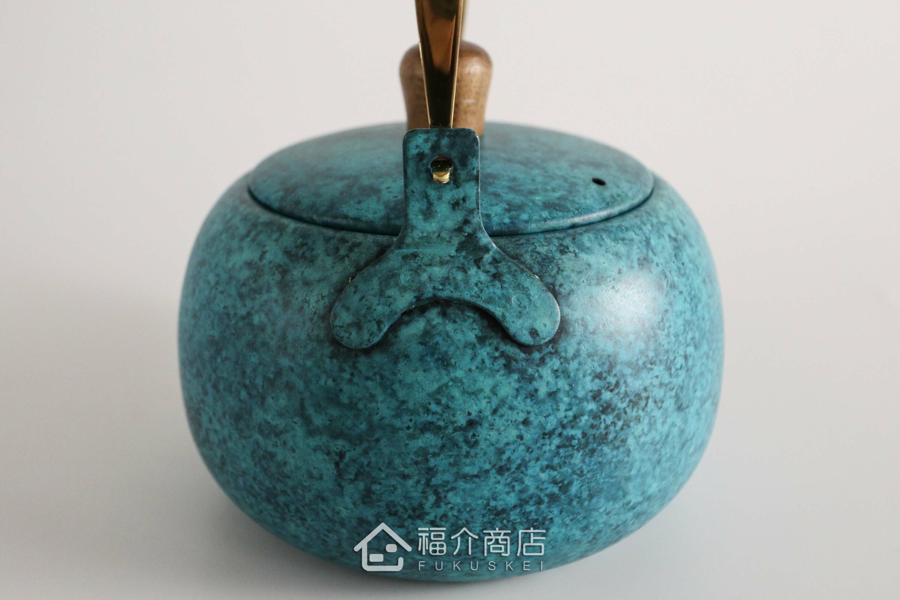 泡茶用的藍色不鏽鋼材質泡茶壺