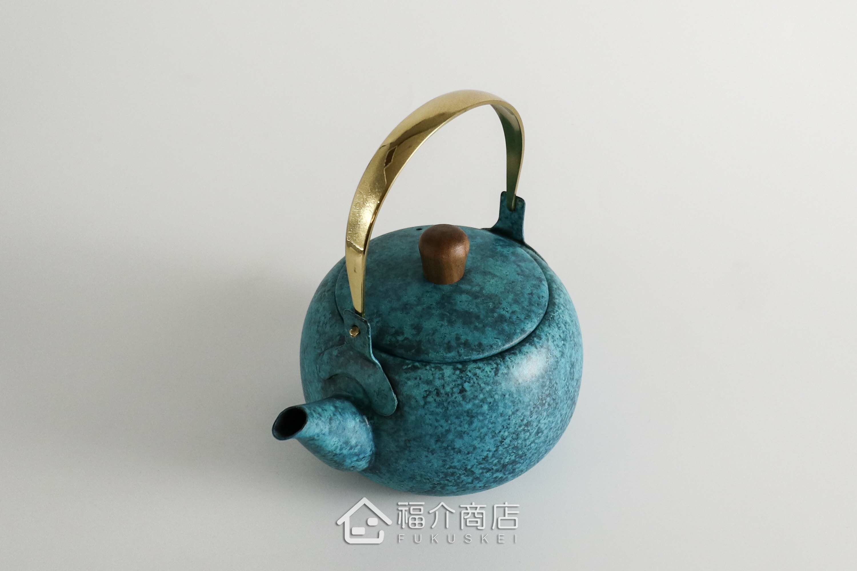 泡茶用的藍色不鏽鋼材質泡茶壺