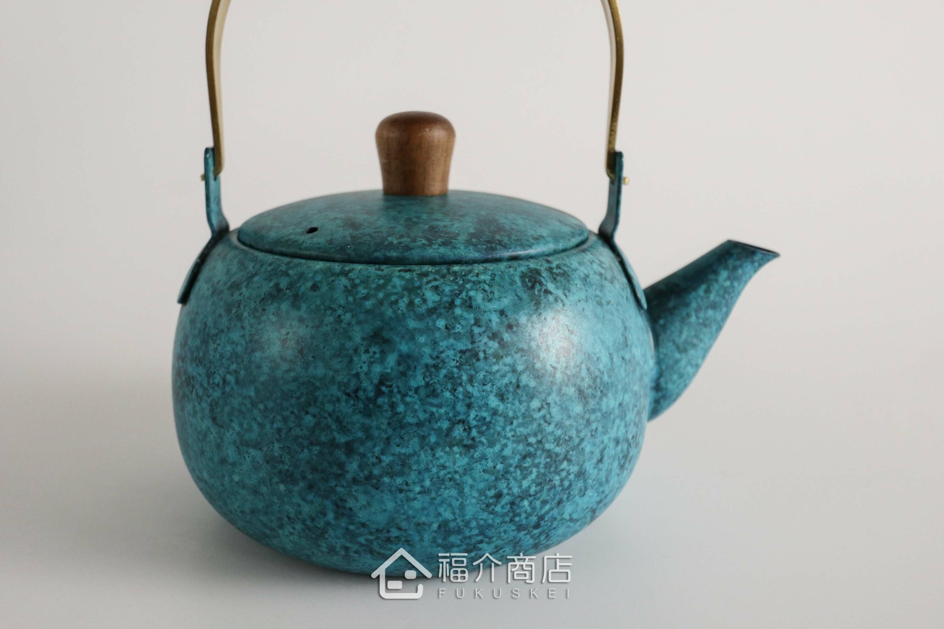 泡茶用的藍色不鏽鋼材質泡茶壺