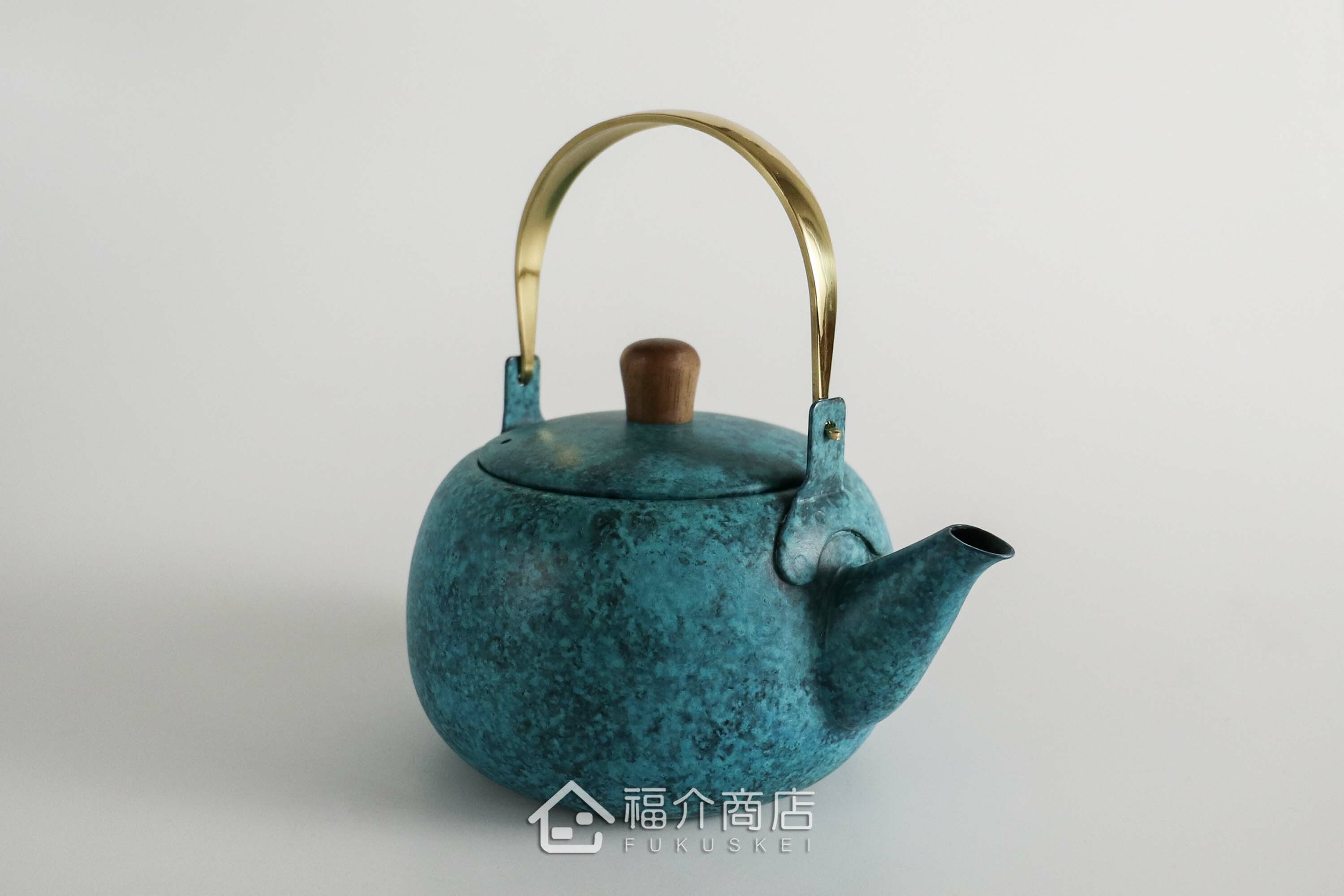 泡茶用的藍色不鏽鋼材質泡茶壺