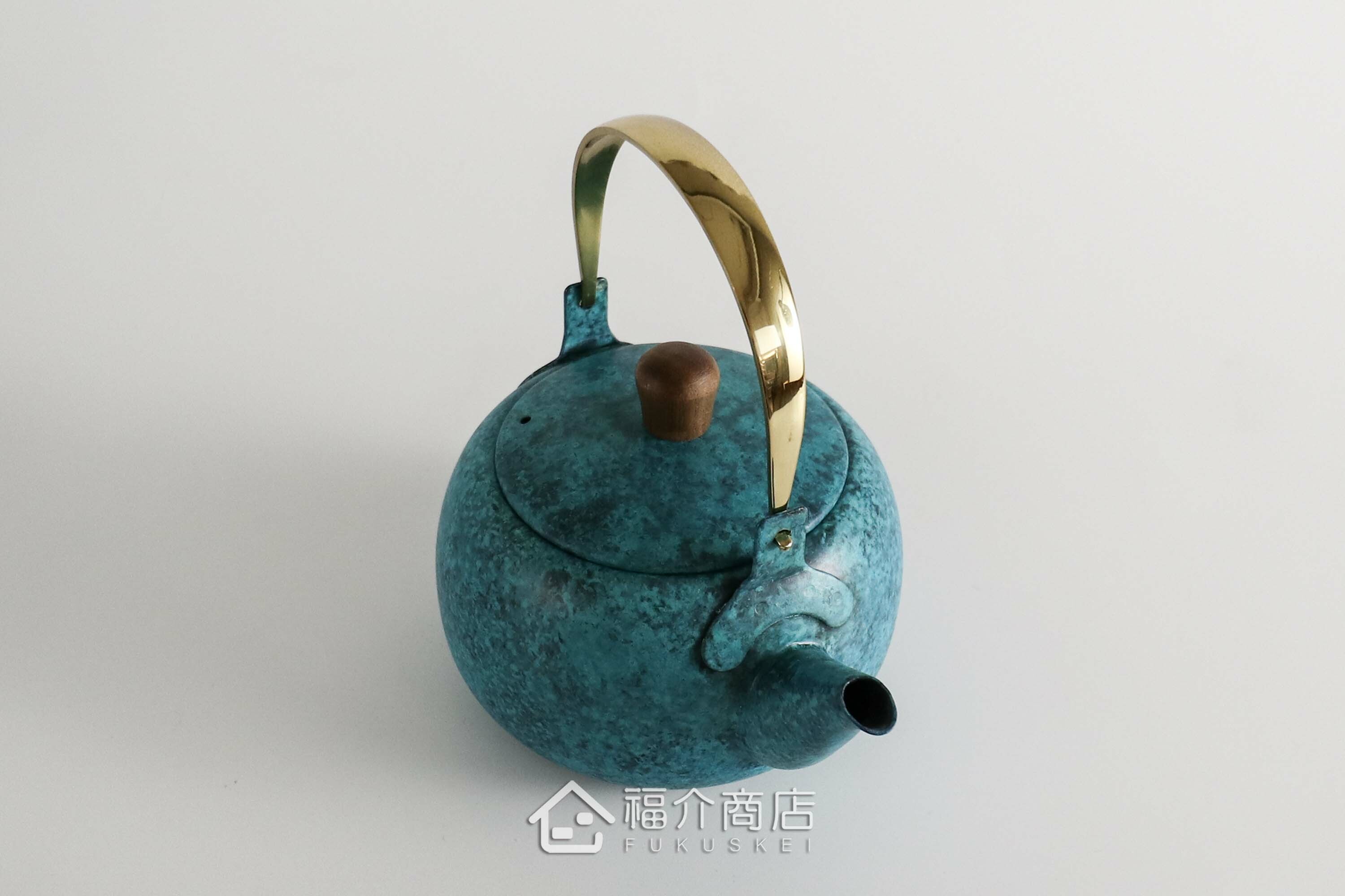 泡茶用的藍色不鏽鋼材質泡茶壺