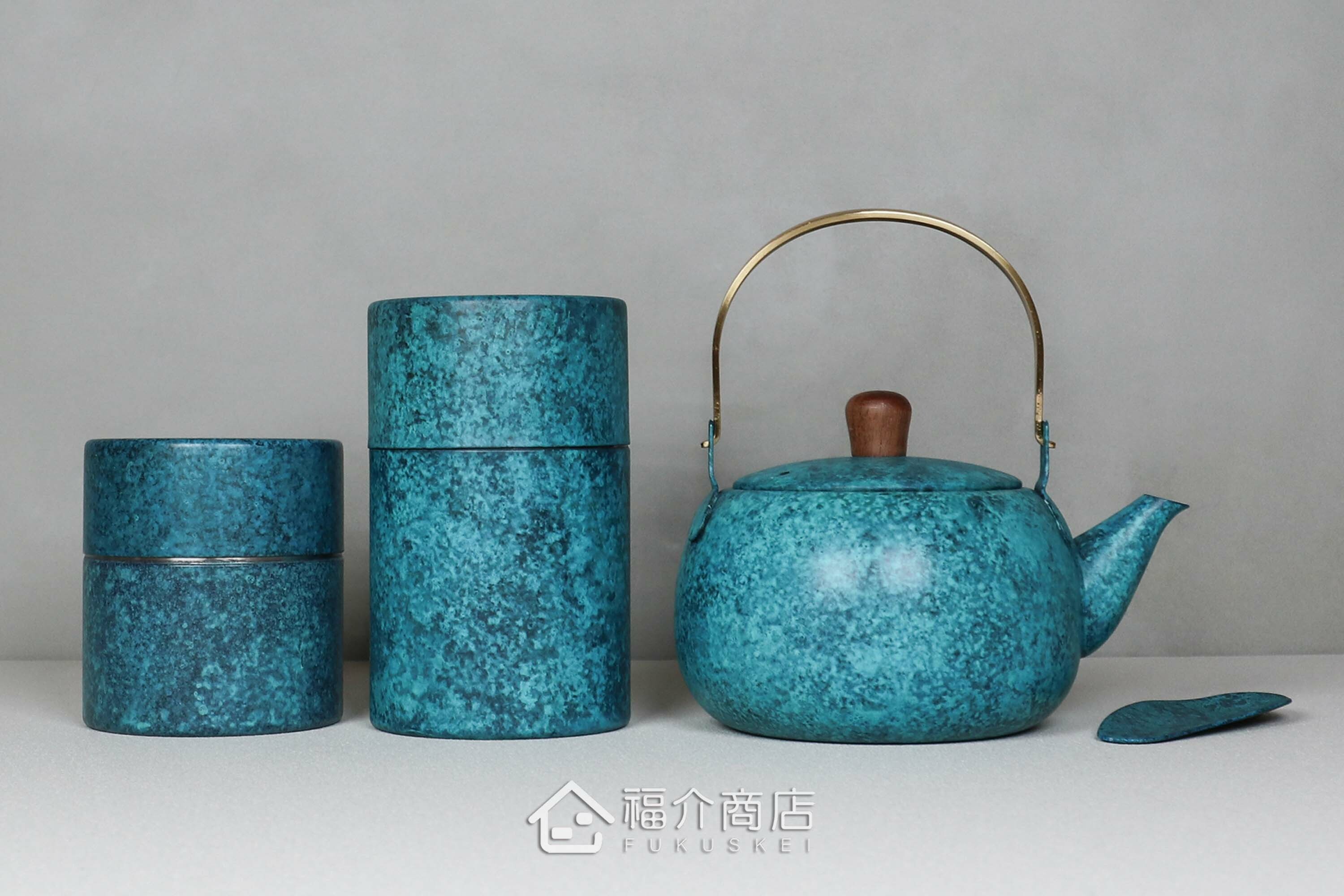 泡茶用的藍色不鏽鋼材質泡茶壺