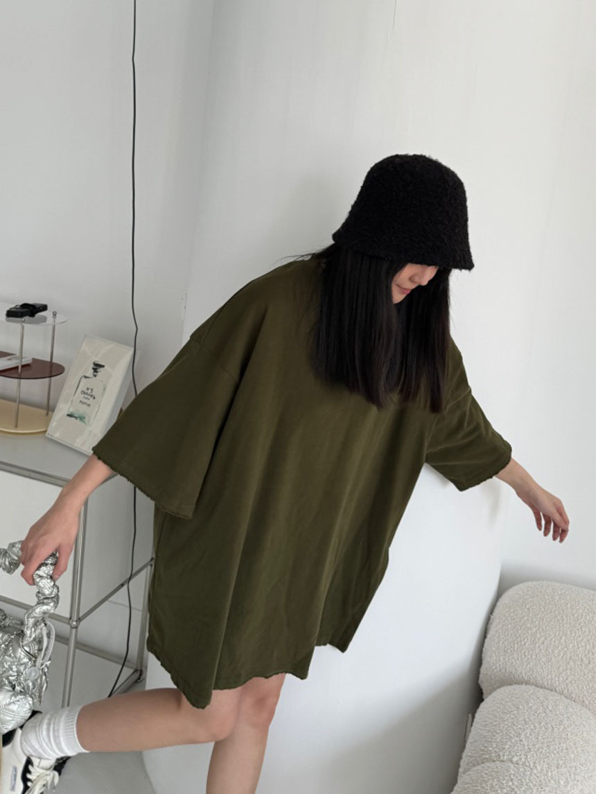 多色磨毛感男友素T*5色