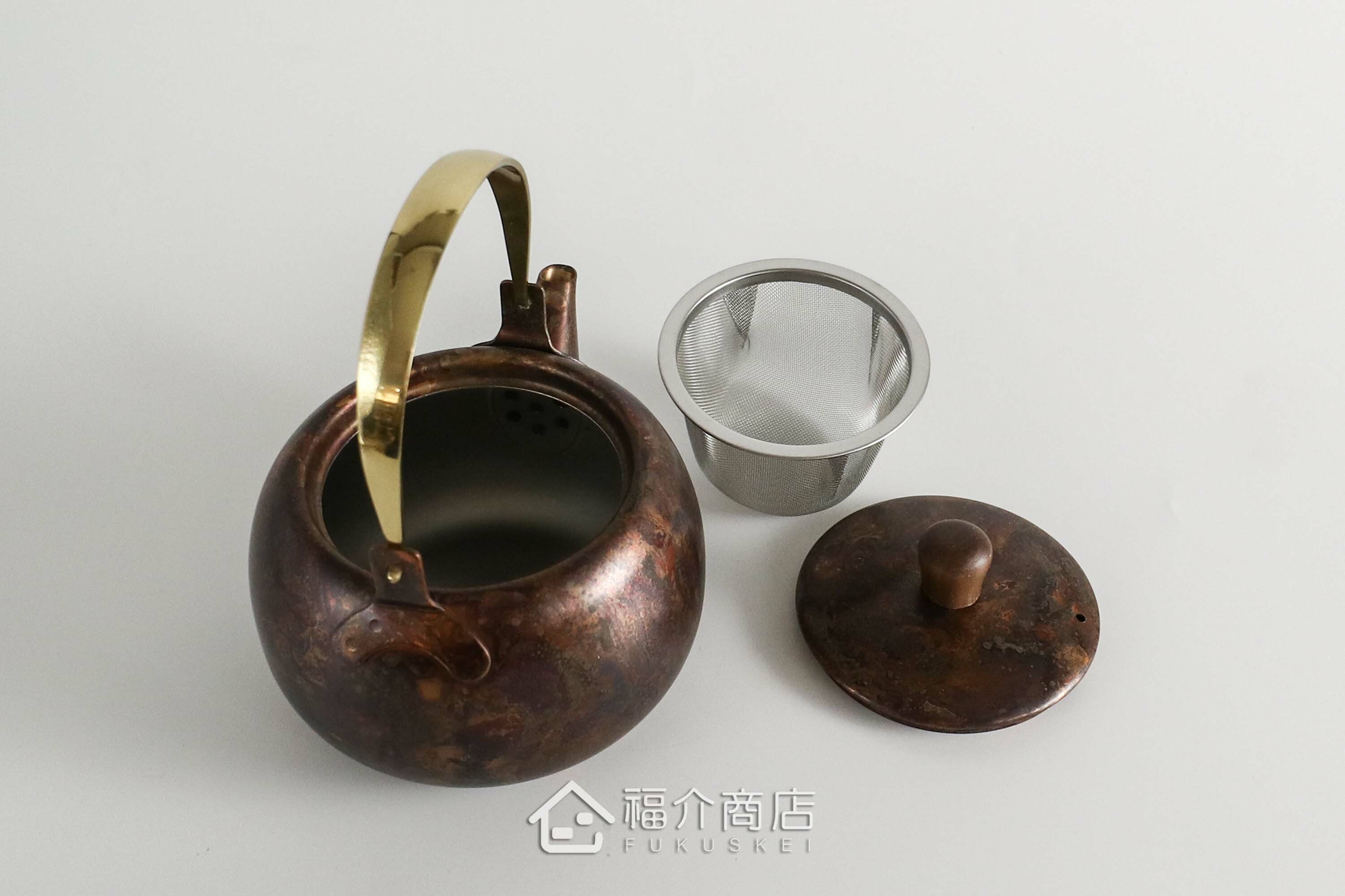 泡茶用的紅棕色不鏽鋼材質泡茶壺