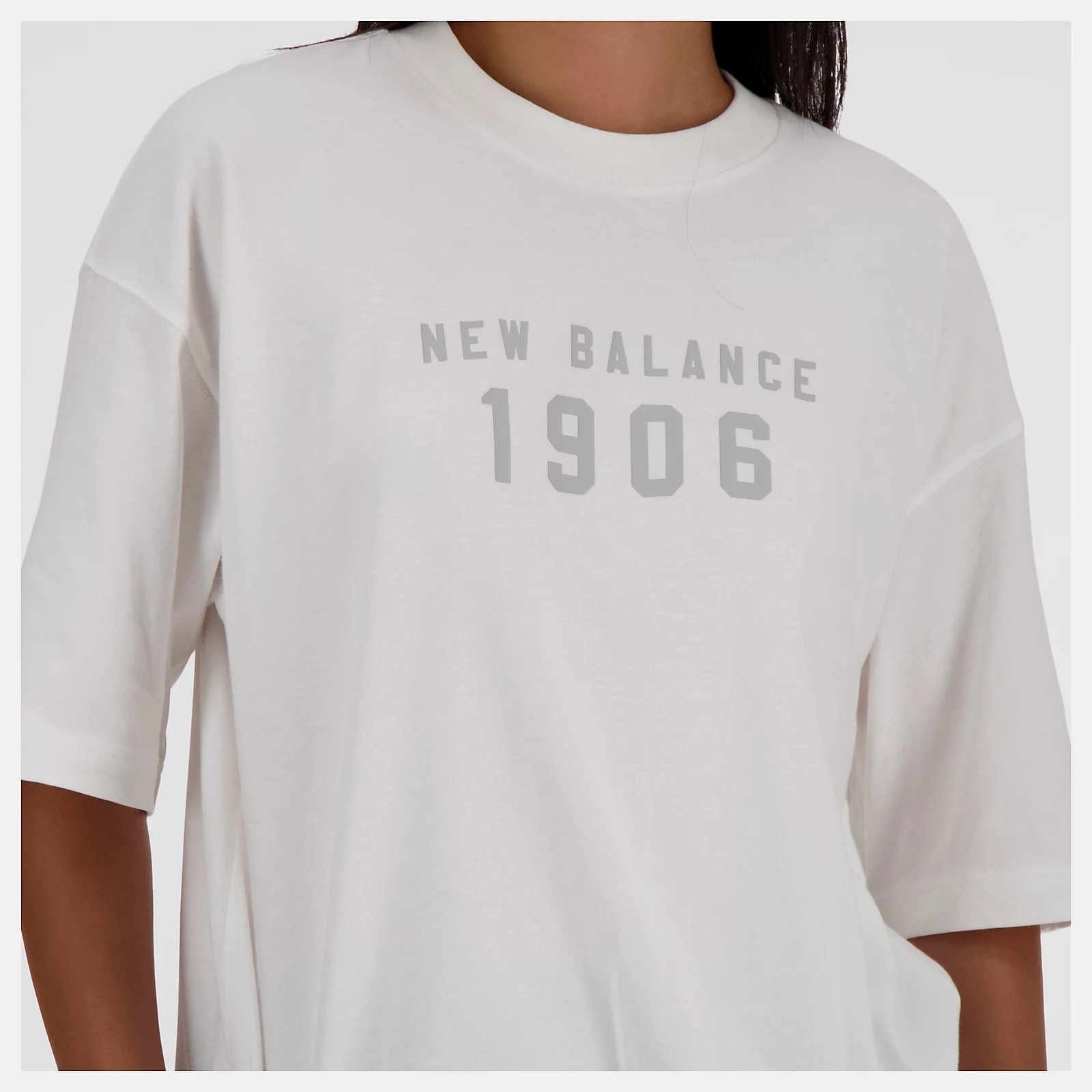 NEW BALANCE 短T NB 1906 白色 復古LOGO 寬版 短袖 女 WT41519WT