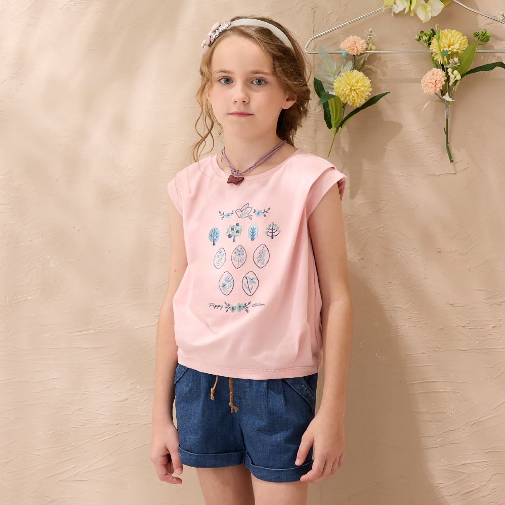 PIPPY休閒款棉質彈性牛仔短褲 藍