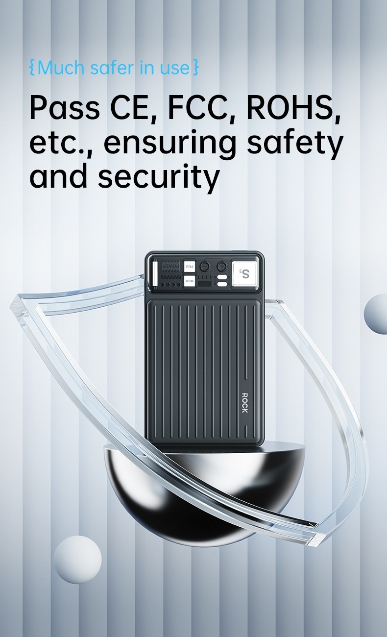 Rock -P92 10000mAh 超簿带線款行動電源 PD20W