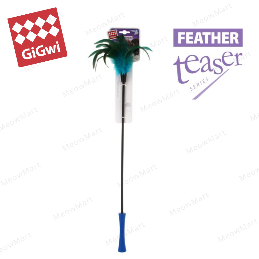 GIGWI - Feather Teaser 魔力貓棒 (藍羽毛)