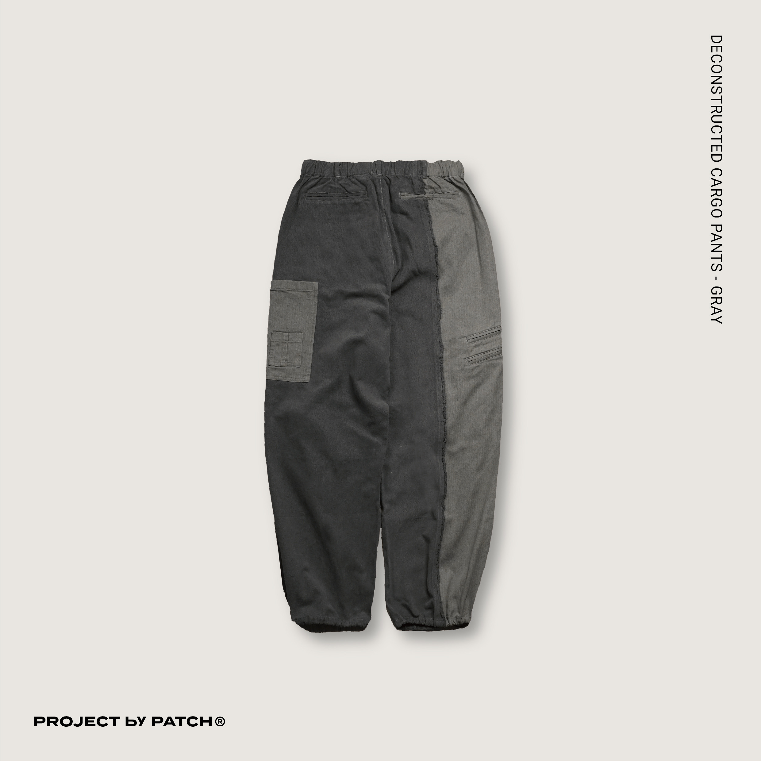 P.B.P - DECONSTRUCTED CARGO PANTS  - GRAY