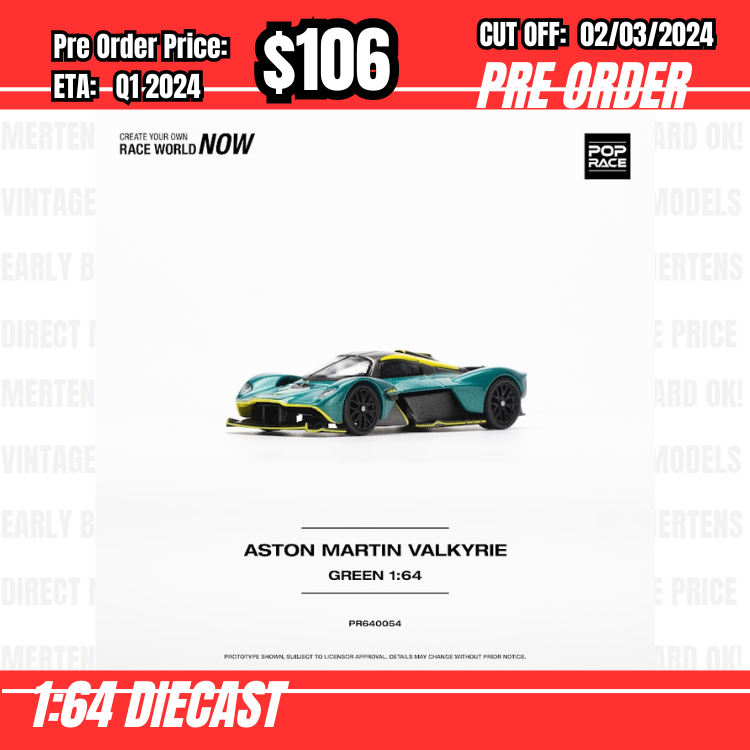 PO-$106 * Pop Race * 1:64 ASTON MARTIN VALKYRIE GREEN [OD21/02]
