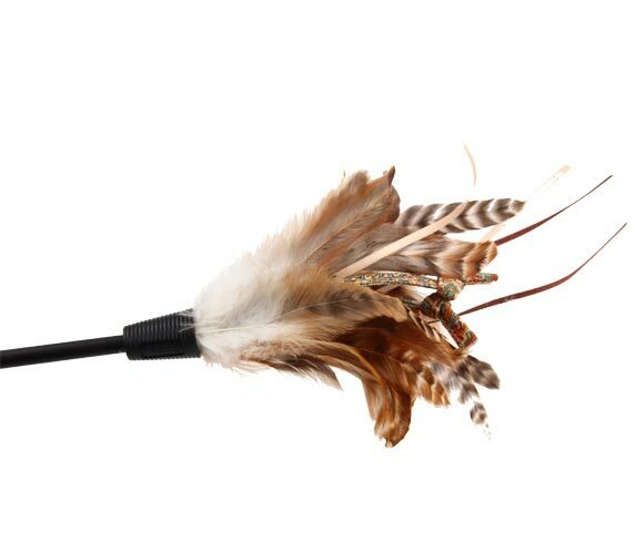 GIGWI - Feather Teaser 魔力貓棒 (啡羽毛)